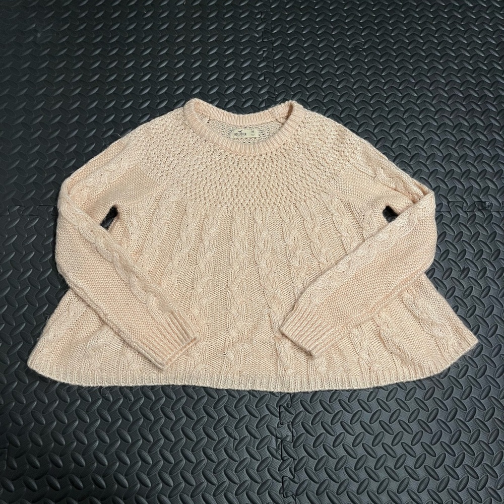 Women's Pink Cable Knit Sweater